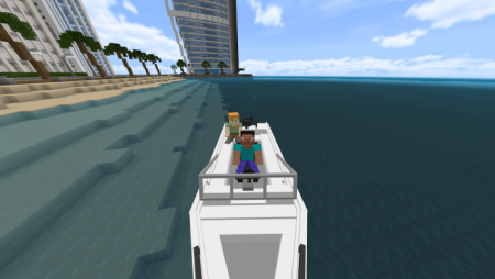 Download addon Motor Boat for Minecraft Bedrock Edition 1.13 for Android